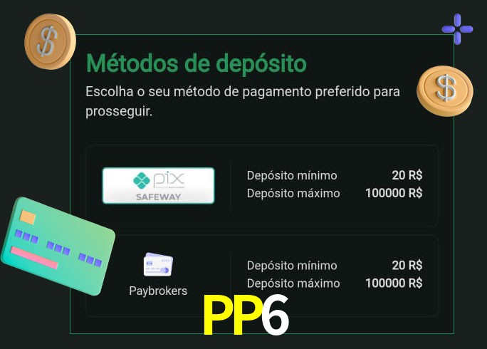 O cassino PP6 oferece uma grande variedade de métodos de pagamento
